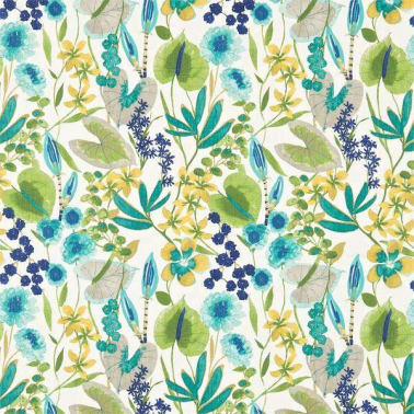 Tessuti HAMA120335-nalina zest lagoon gooseberry Harlequin