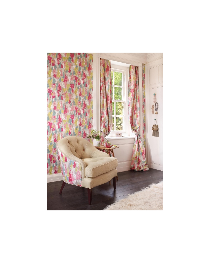 Papier peint Fairfield NCW4104-05_AQUA ROSE PINK - NINA CAMPBELL