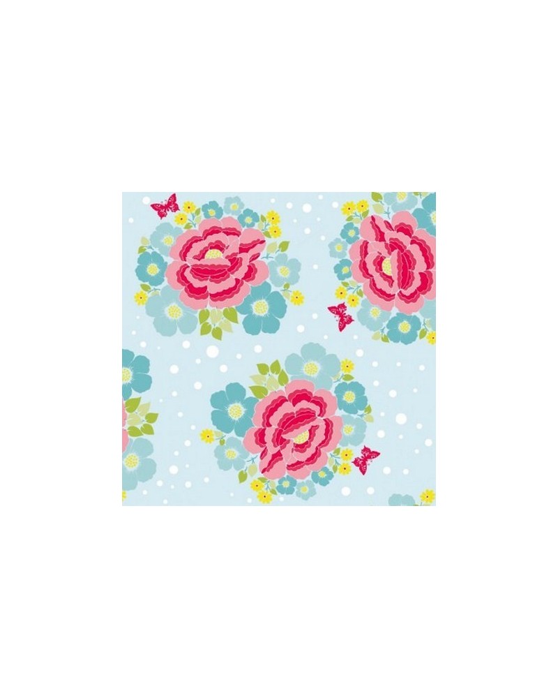 Carta da Parati Big Rose Blue 2000100 - COORDONNE Carta da Parati Big Rose Blue 2000100 - COORDONNE