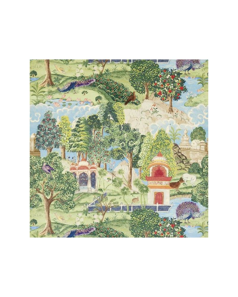 Tela ZJAI321686-green coral-peacock garden ZOFFANY