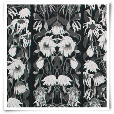 Papel Pintado JOB-06 WITHERED FLOWERS BLACK - NLXL