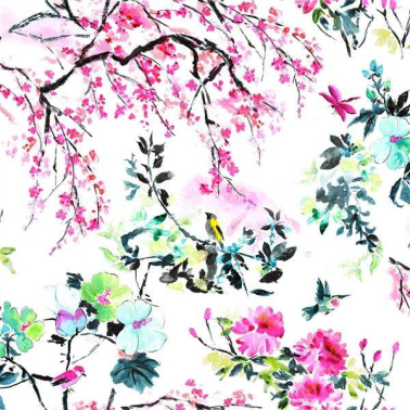 Tissus FDG2303-01-chinoiserie flower Designers Guild