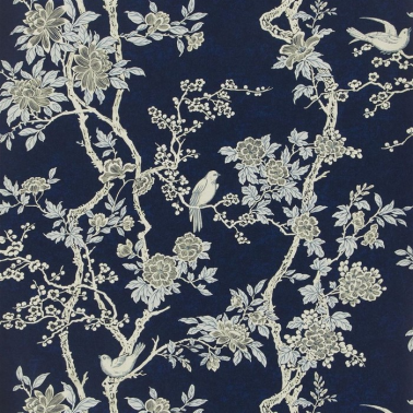 Carta da Parati PRL048-04 MARLOWE FLORAL - PRUSSIAN BLUE - Ralph Lauren Home
