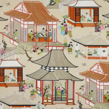 Dekostoff 04805-01 MADAME BUTTERFLY ROUGE DE CHINE MANUEL CANOVAS