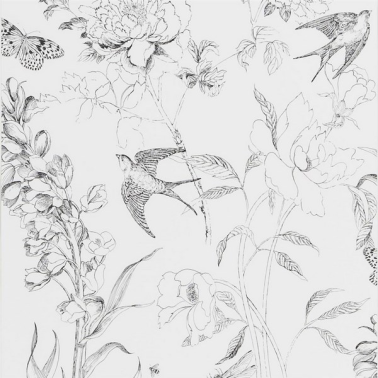 Tapete PDG721-01 Sibylla Garden Black and White - Designers Guild