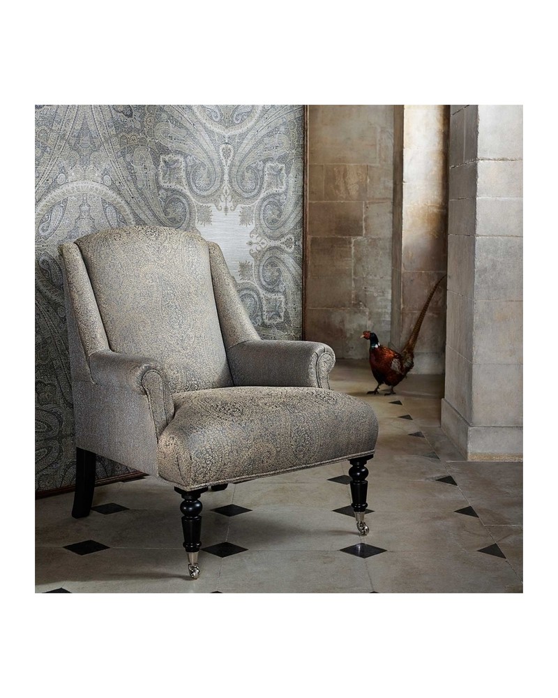 Tecido ZELS332803 ELSWICK PAISLEY Blue Umber ZOFFANY