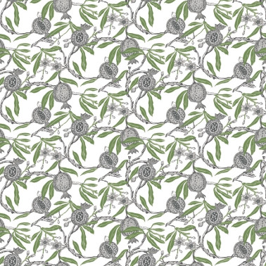 Papier peint GDW-5439-001 Granadas Blanco-Verde - GASTON Y DANIELA