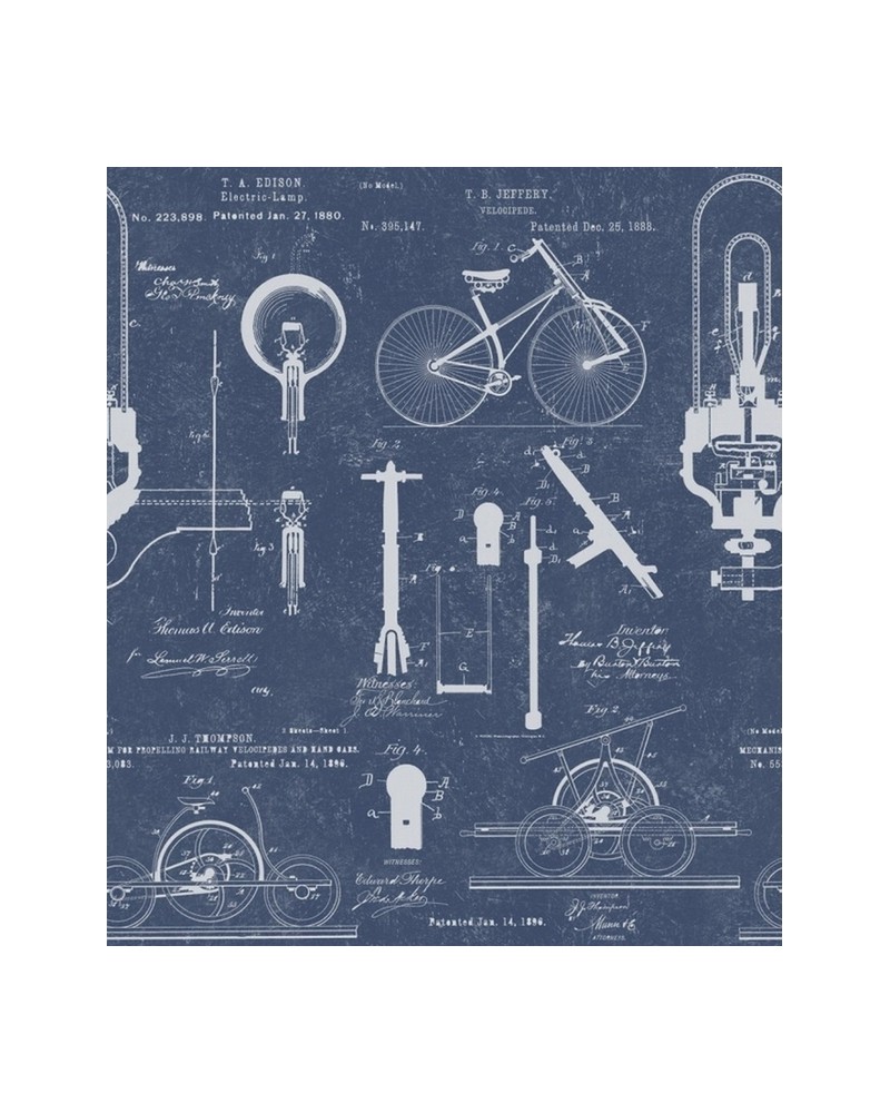 Papel de parede PATENTS BLUE WP20050 - MIND THE GAP Papel de parede PATENTS BLUE WP20050 - MIND THE GAP