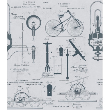 Carta da Parati PATENTS GRAY WP20049 - MIND THE GAP