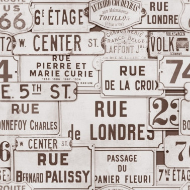 Papel de parede STREET SIGNS BROWN WP20034 - MIND THE GAP