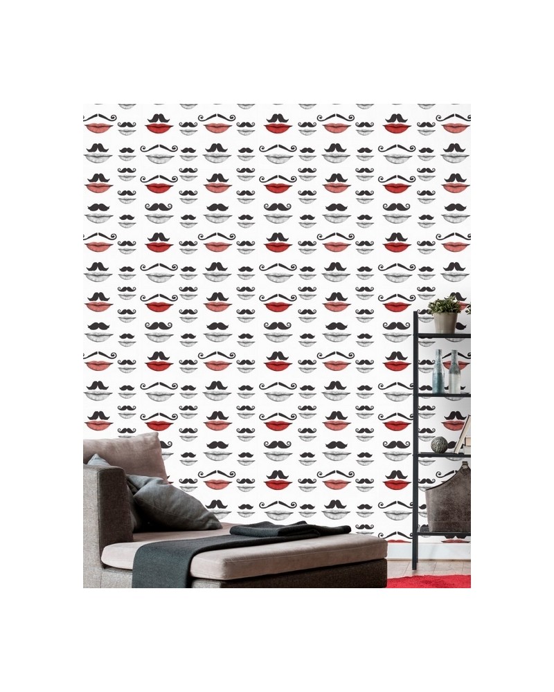 Carta da Parati MOUSTACHE AND LIPS WP20084 - MIND THE GAP