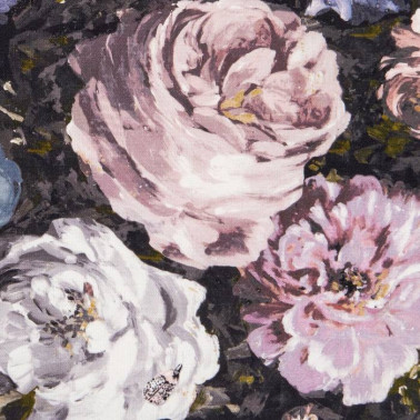 Fabric F1088-01 FLORETTA BLUSH CHARCOAL CLARKE & CLARKE