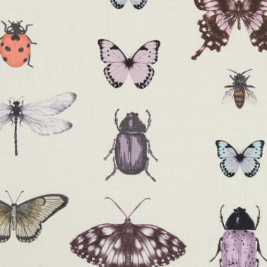 Fabric F1093-03 PAPILIO HEATHER IVORY CLARKE & CLARKE