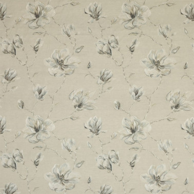 Dekostoff J921F-01 LOLA FLOWER Linen Aqua JANE CHURCHILL