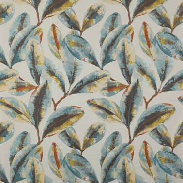 Tecido J941F-01 BAHIA Teal-Copper JANE CHURCHILL