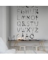 Carta da Parati R13193-4 ABC FOR THE SWEDISH BEE BLACK - REBEL WALLS