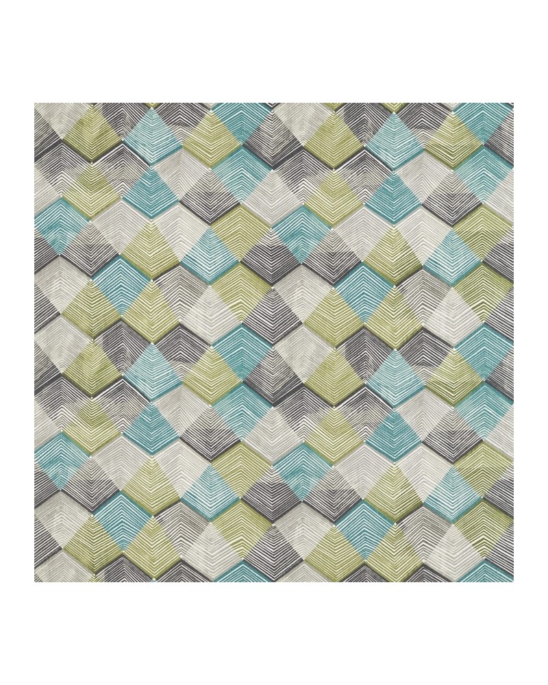 Tissus HGEO120683 RHYTHM Teal Linden Charcoal Harlequin