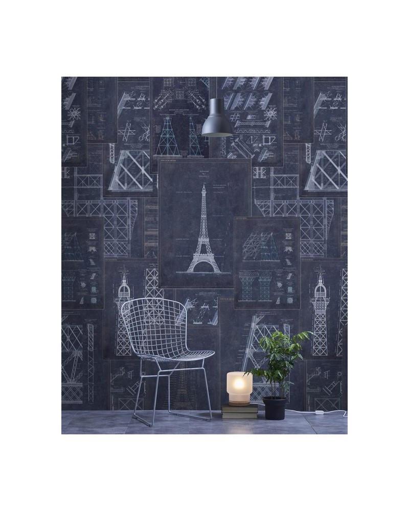 Papel Pintado GRAND EIFFEL Blue WP20219 - MIND THE GAP