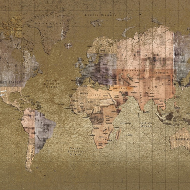 Papel de parede 6500109 NEWSPAPER MAP COLOR - COORDONNE