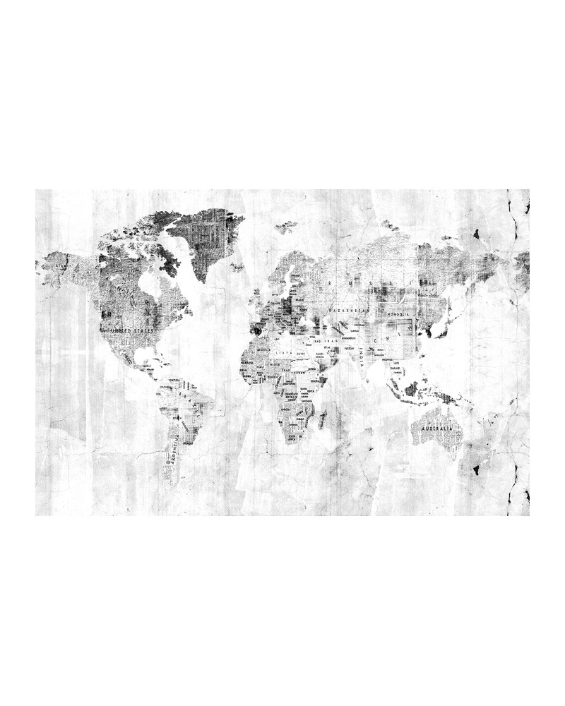Papel de parede 6500107 NEWSPAPER MAP WHITE - COORDONNE