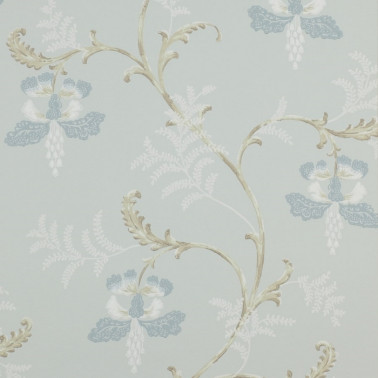 Papier peint CFW7127-03 BELLFLOWER Aqua - COLEFAX AND FOWLER