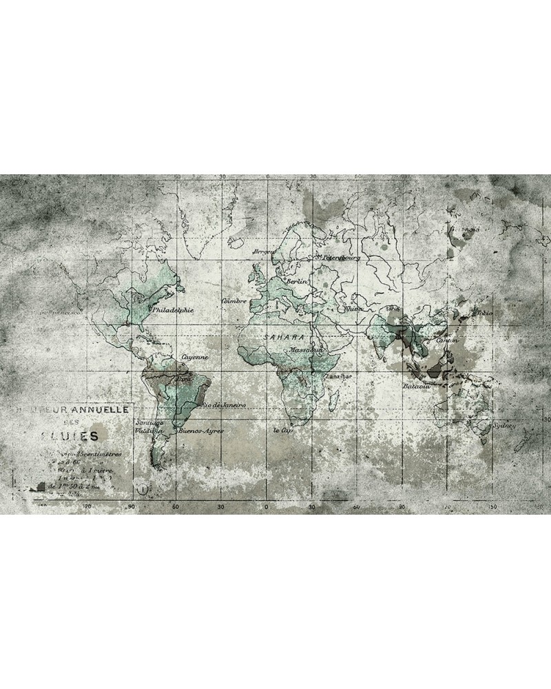 Tapete 6800305 OLD MAP BLUE - COORDONNE