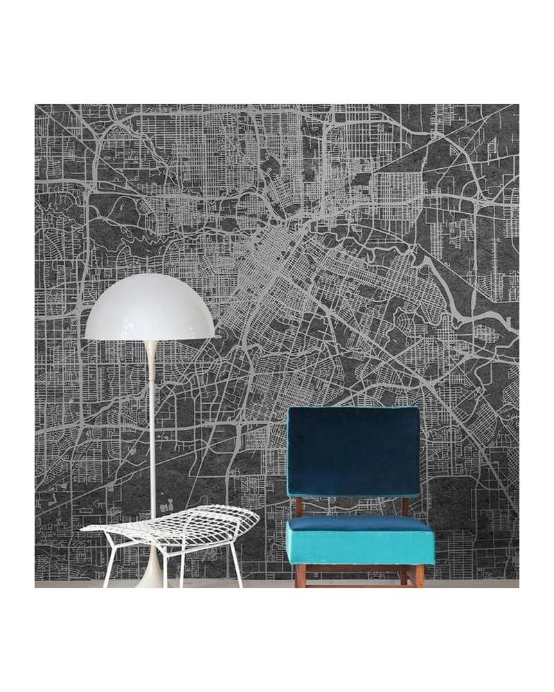 Carta da Parati 6800301 URBAN MAP BLACK - COORDONNE
