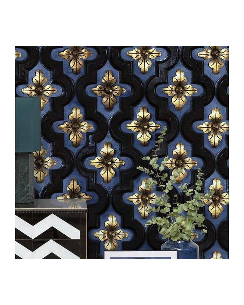 Papel de parede 6800604 CARVED INDIGO - COORDONNE