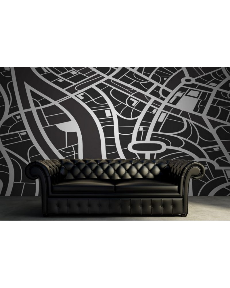 Papier peint R12432 Roadways, black&white - REBEL WALLS