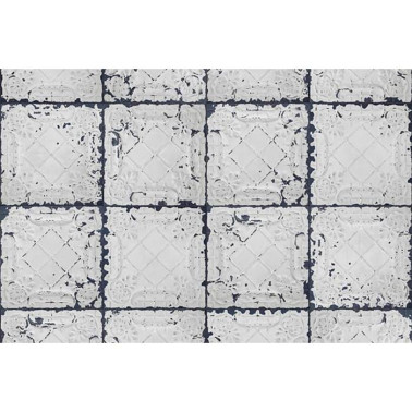 Papel de parede R12802 Tin Plates, Nebraska, white - REBEL WALLS
