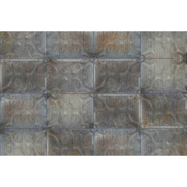 Papier peint R12852 Tin Plates, Ontario, black - REBEL WALLS