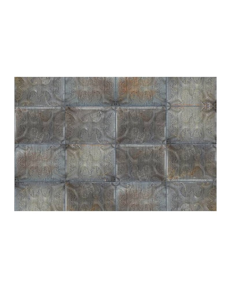 Wallpaper R12852 Tin Plates, Ontario, black - REBEL WALLS Wallpaper R12852 Tin Plates, Ontario, black - REBEL WALLS