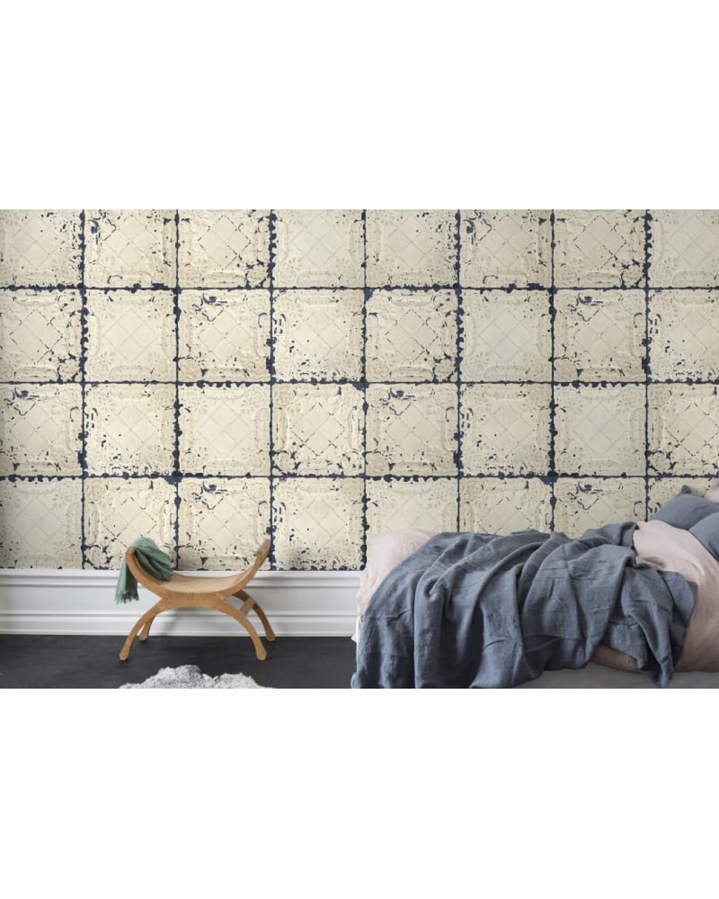Wallpaper R12801 Tin Plates, Nebraska - REBEL WALLS