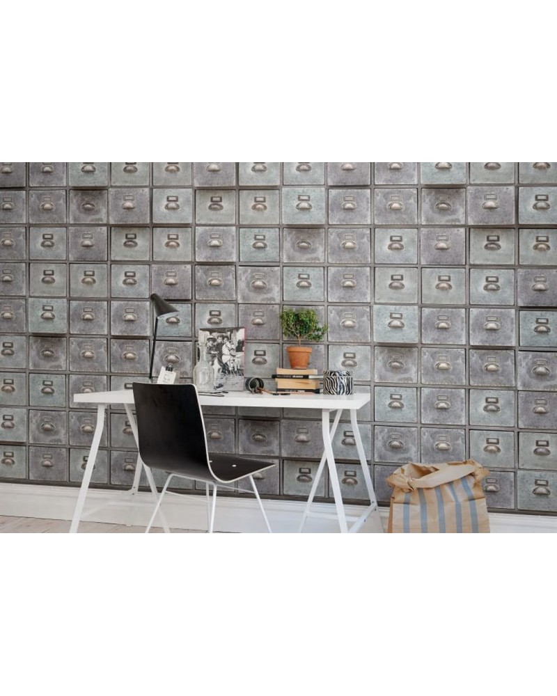 Carta da Parati R12831 Concrete Trellis, grey - REBEL WALLS
