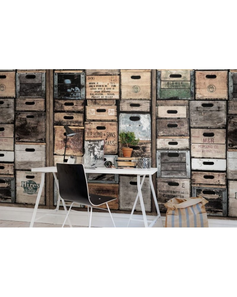 Wallpaper R12902 Industriel Urban Farm L.A., vintage - REBEL WALLS