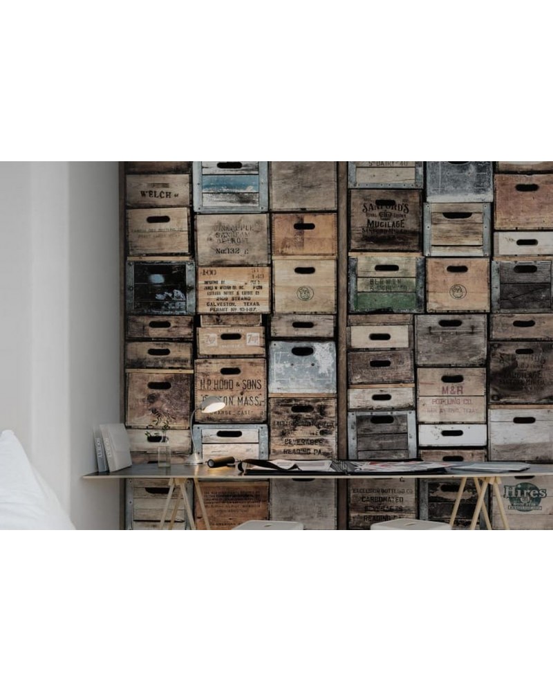 Wallpaper R12902 Industriel Urban Farm L.A., vintage - REBEL WALLS