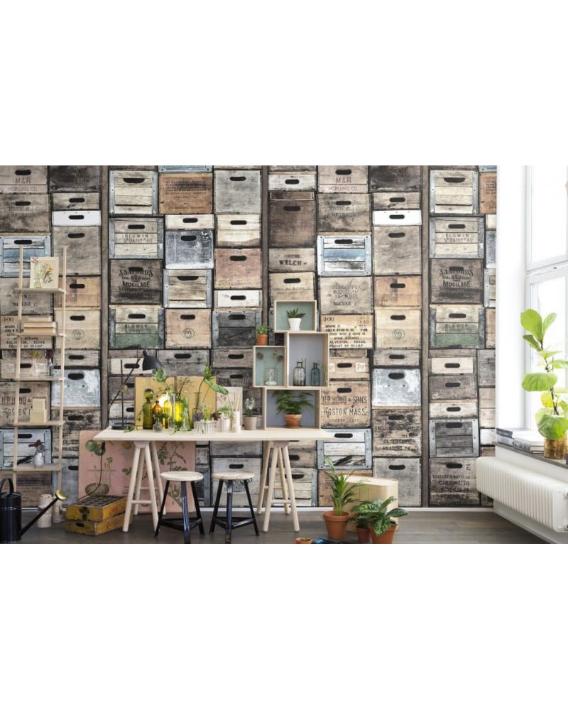 Wallpaper R12902 Industriel Urban Farm L.A., vintage - REBEL WALLS