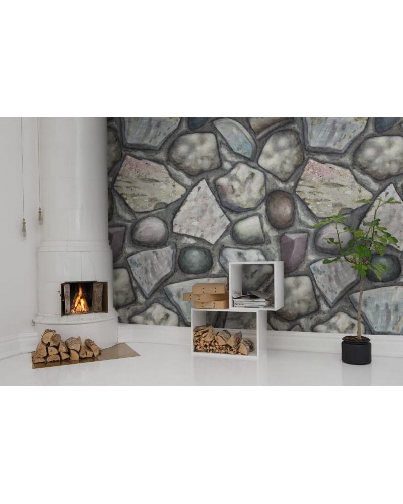Wallpaper R12931 Stones - REBEL WALLS