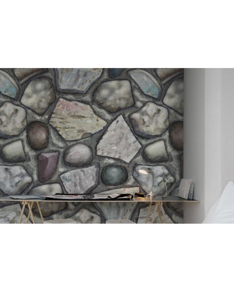 Wallpaper R12931 Stones - REBEL WALLS