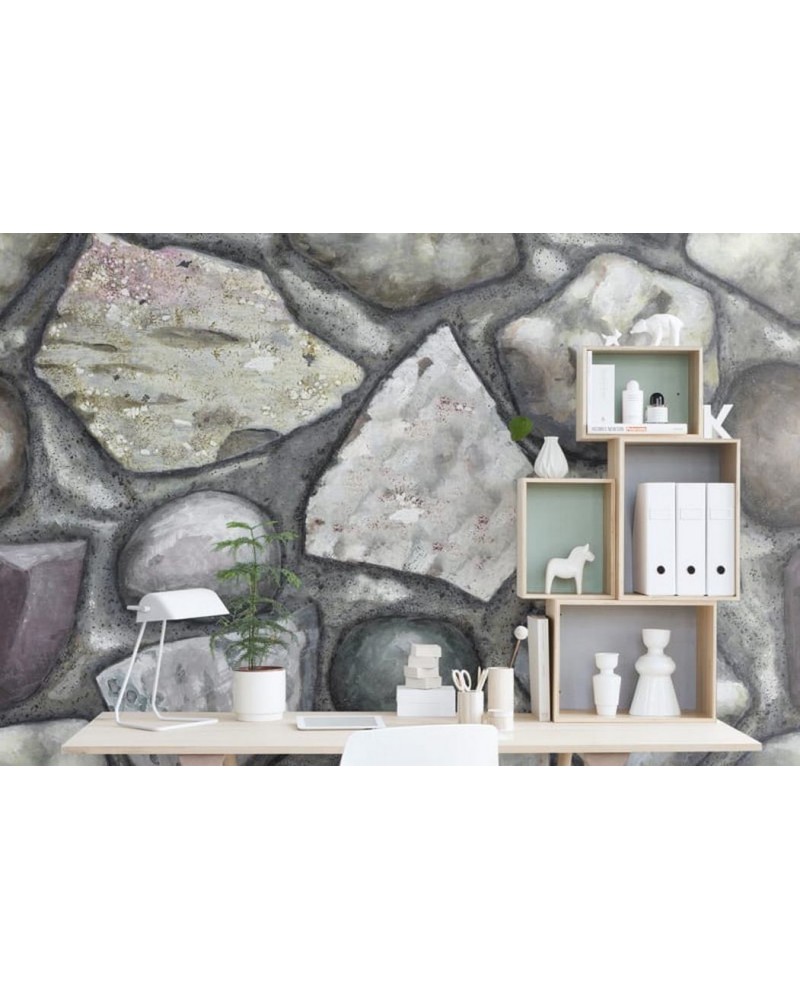 Wallpaper R12931 Stones - REBEL WALLS