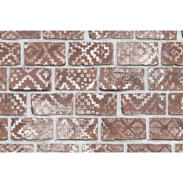 Papel Pintado R15231 Decorated Bricks, Red - REBEL WALLS