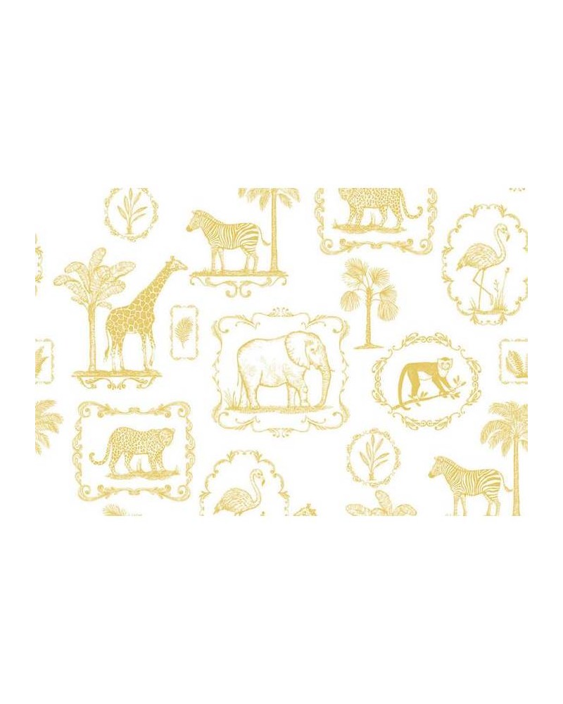 Papel de parede R15272 Animal Party, Yellow - REBEL WALLS Papel de parede R15272 Animal Party, Yellow - REBEL WALLS