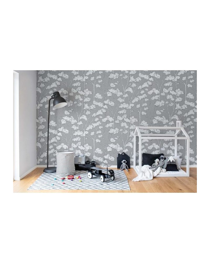 Papel de parede R15332 Animal Tree, Grey - REBEL WALLS Papel de parede R15332 Animal Tree, Grey - REBEL WALLS