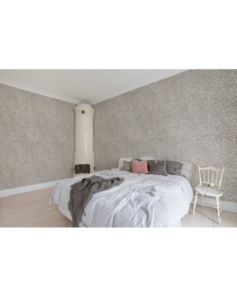 Wallpaper R14671 Raku Crackle, Cream - REBEL WALLS