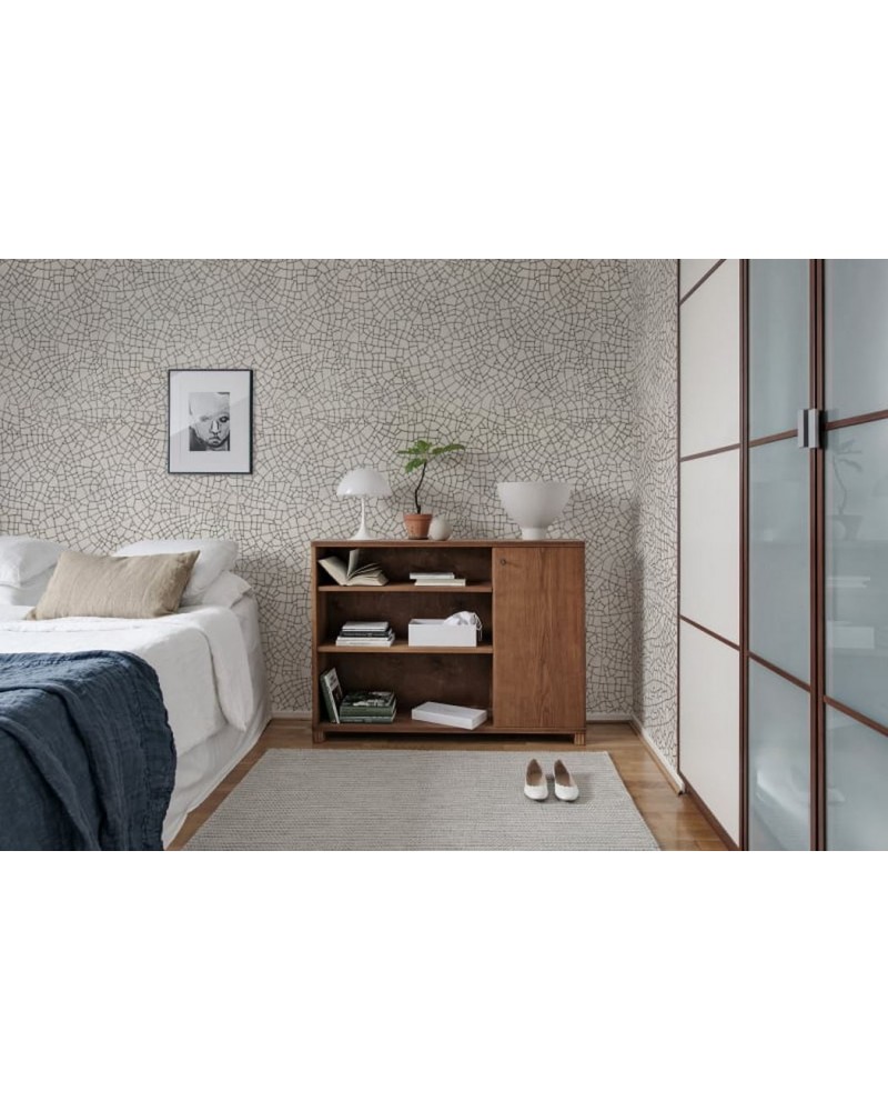 Papel de parede R14671 Raku Crackle, Cream - REBEL WALLS