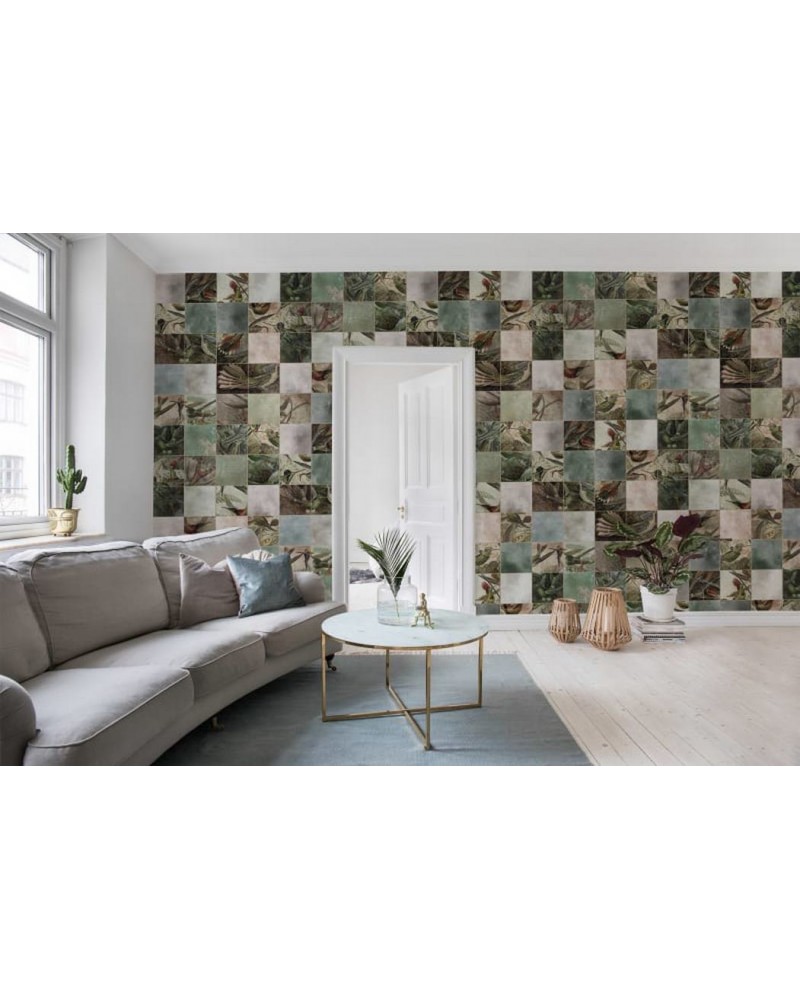Papel Pintado R15071 Birds of Paradise, Tiles - REBEL WALLS