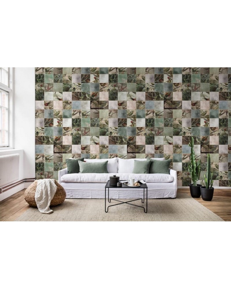 Papel Pintado R15071 Birds of Paradise, Tiles - REBEL WALLS