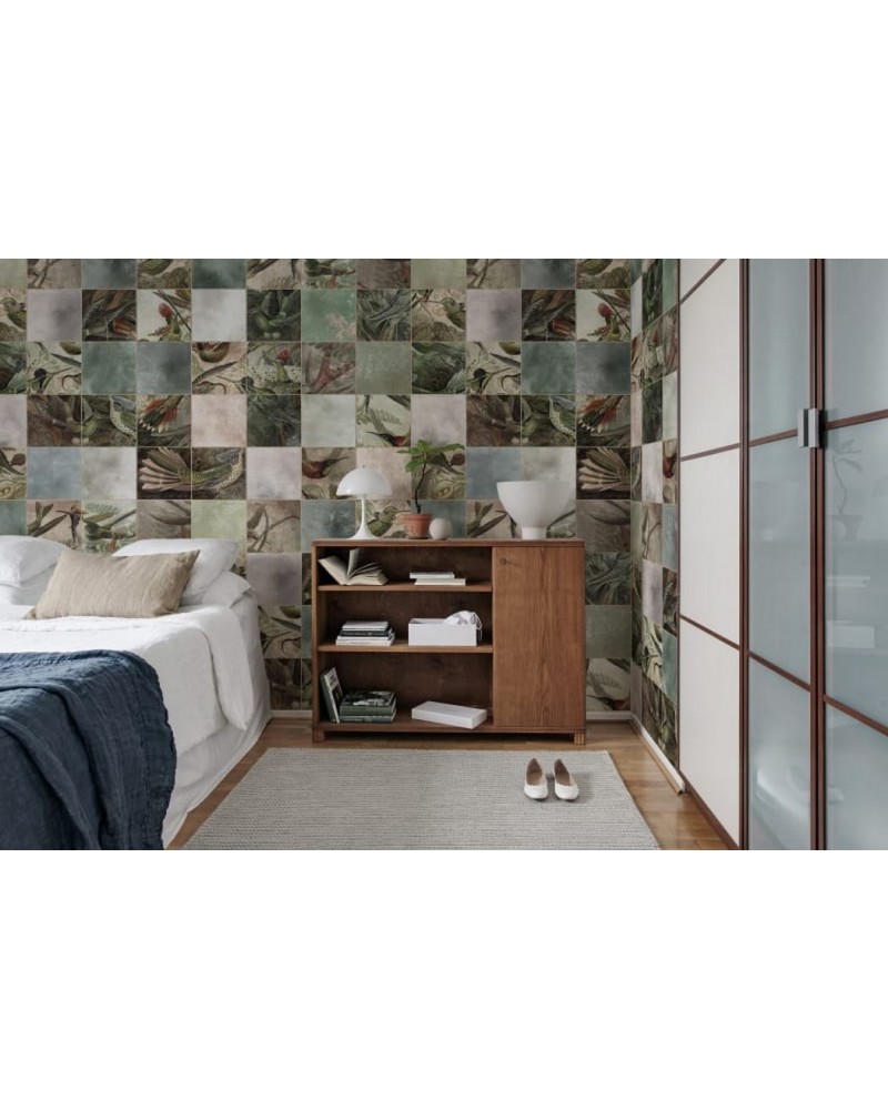 Papel Pintado R15071 Birds of Paradise, Tiles - REBEL WALLS