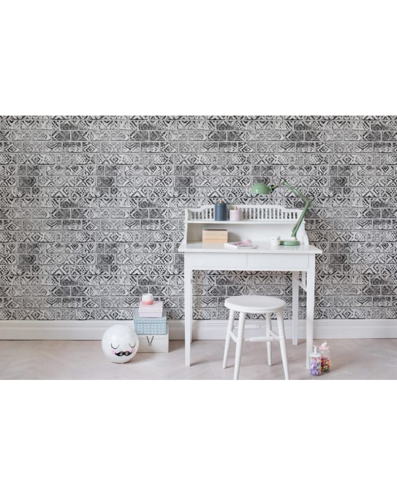 Carta da Parati R15232 Decorated Bricks - REBEL WALLS