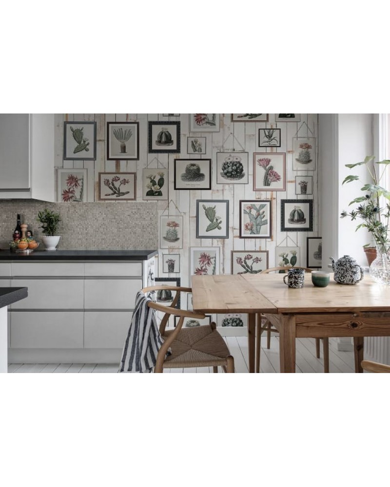Papel Pintado R15322 Cactus Wall Art, Faded - REBEL WALLS